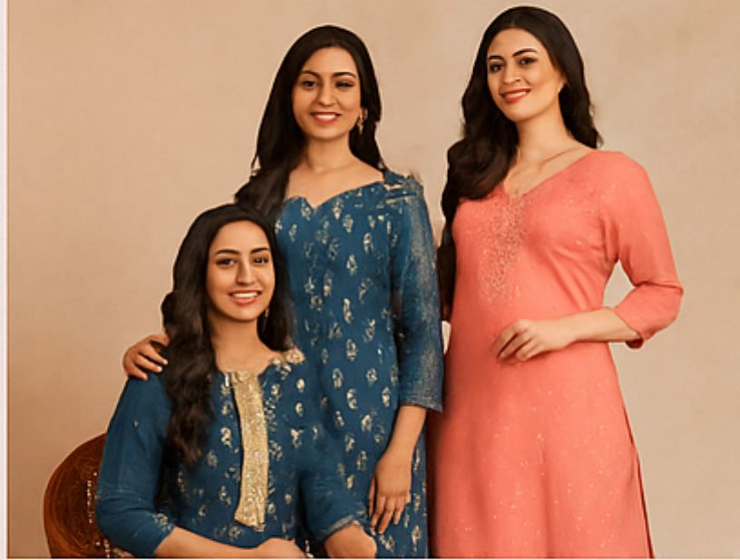Fabbat Closet moodboard featuring elegant ethnic wear, vibrant colors, and confident women
